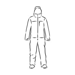Vector illustration of men's overall. men's overalls vector sketch illustration