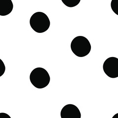 Seamless pattern with dots. Hand drawn doodle illustration for cards, posters, banners, children clothes, textile, wrapping paper, scrapbooking, bed linen, baby shower, christmas gifts wrapping.