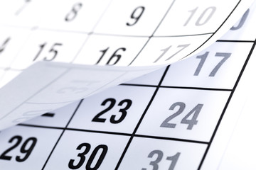 Abstract blur page calendar 2020 flipping sheet close background