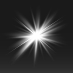 glowing lights effects isolated on black background. Sun flash with rays and spotlight. Glow light effect. Star burst with sparkles.