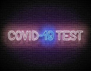 Glow Signboard with Covid 19 Test Inscription