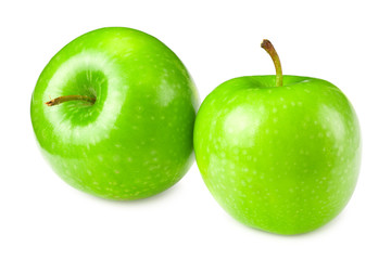 green apples isolated on a white background
