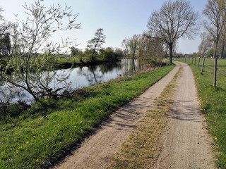 Fototapeta na wymiar at the river in spring