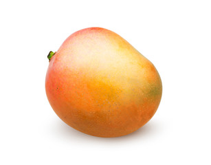 Ripe mango isolated on white with clipping path.