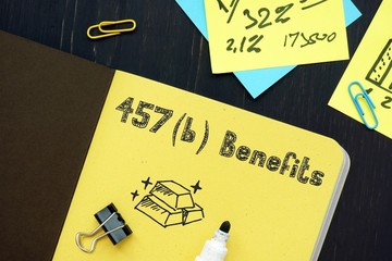 Business concept meaning 457(b) Benefits with phrase on the page.