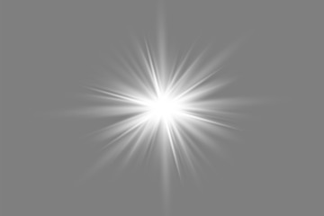 glowing lights effects isolated on gray background. Sun flash with rays and spotlight. Glow light effect. Star burst with sparkles.