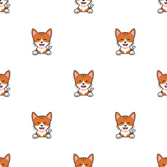 Cartoon character cat seamless pattern background for design.