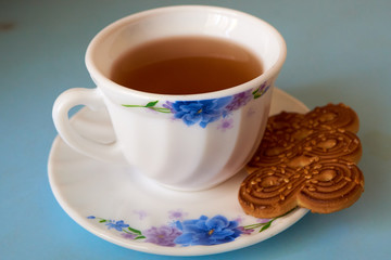 Obraz na płótnie Canvas cup of tea and cookies
