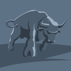 angry bull stylized for logo, print or tattoo