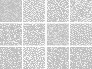 12 rice textures, vector set of seamless patterns