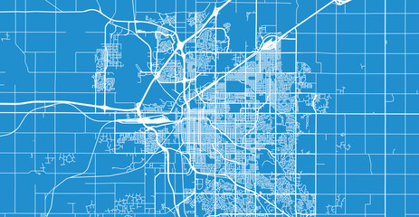 Urban vector city map of Lincoln, USA. Nebraska state capital