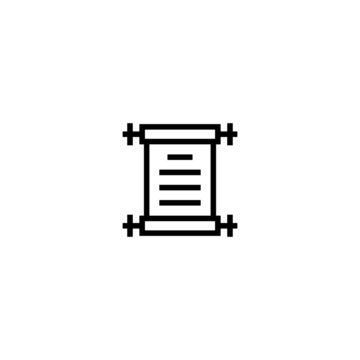 Parchment vector icon in linear, outline icon isolated on white background