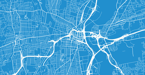 Naklejka premium Urban vector city map of Hartford, USA. Connecticut state capital