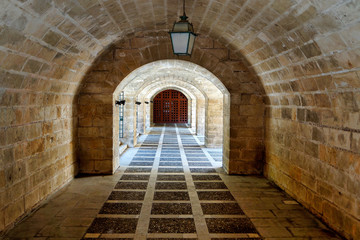 beautifully symmetrical stone tunnel