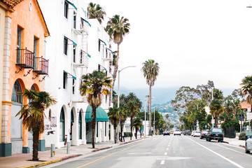 Fototapeta premium American street in Santa Barbara, California