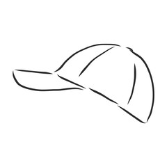Vector illustration of baseball cap , cap, vector sketch illustration