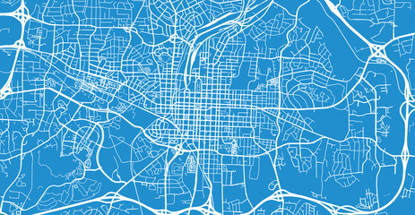 Fototapeta premium Urban vector city map of Raleigh, USA. North Carolina state capital