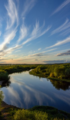 sunset and river