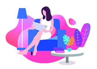 Working From Home - Illustration - Editable Vector Graphic