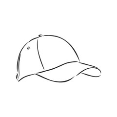 Vector illustration of baseball cap , cap, vector sketch illustration