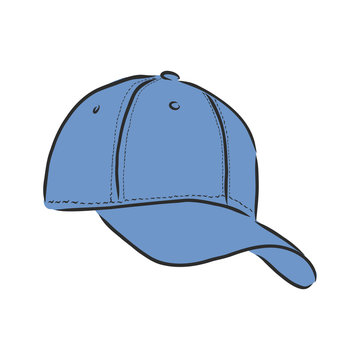 Vector illustration of baseball cap , cap, vector sketch illustration