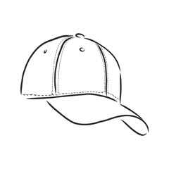 Vector illustration of baseball cap , cap, vector sketch illustration