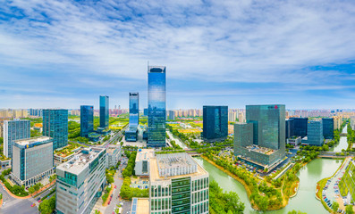 City Scenery of Jinji Lake East CBD, Suzhou City, Jiangsu Province, China © Weiming