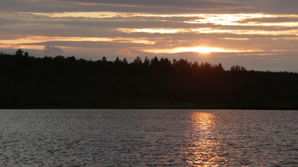 sunset over the river