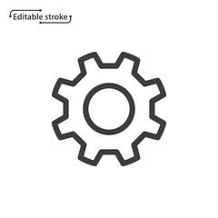 Gear line vector icon. Editable stroke. 