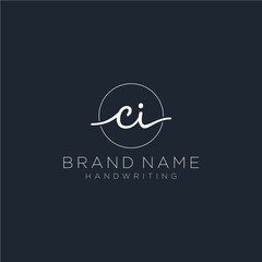 CI Initial handwriting logo vector
