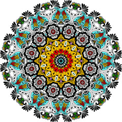 abstract ornamental round lace background design.