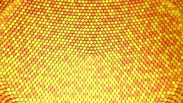 Hexagons Form A Wave. Loop background, 5 in 1, 3d rendering, 4k resolution