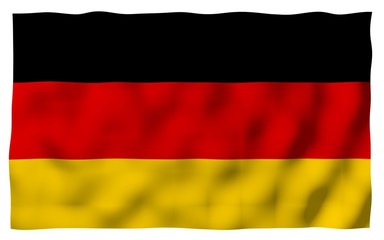 Obraz premium Flag of Germany. Wide format 3D illustration. State symbol of the Federal Republic of Germany. 3D rendering