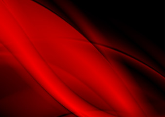 Dark red smooth blurred waves abstract elegant background. Vector design