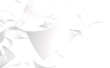 Flying sheets of paper isolated on white background. Abstract money is flying in the air. 3D illustration