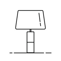 Table lamp vector icon, table lamp outline icon in vintage style, home lighting, interior design.