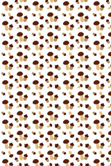 Seamless childish pattern with cute acorns and mushrooms. Creative wooden children texture for fabric, packaging, textile, wallpaper, clothes. Vector illustration