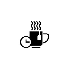 Time to have a break vector iconin black solid flat design icon isolated on white background