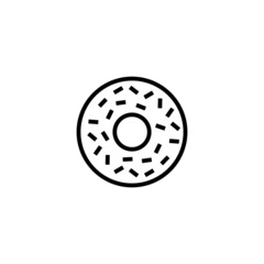 Donuts vector icon in linear, outline icon isolated on white background