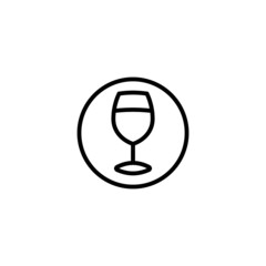 Drinking zone vector icon in linear, outline icon isolated on white background