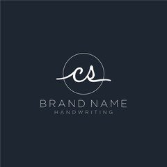 CS Initial handwriting logo vector
