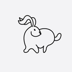 Bunny illustration of a unique creative logo vector design icon