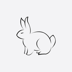 Bunny illustration of a unique creative logo vector design icon