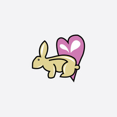 Bunny illustration of a unique creative logo vector design icon
