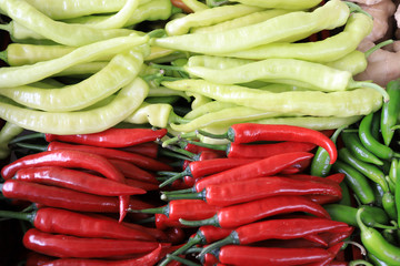 Colorful hot peppers. Chili peppers pattern.