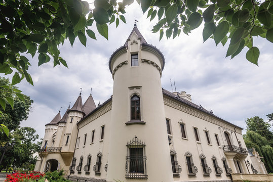 Exterior view of Karolyi Castle in Carei city, Romania