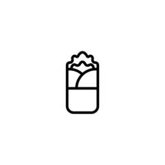 Kebab vector icon in linear, outline icon isolated on white background