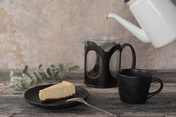 チーズケーキとコーヒー