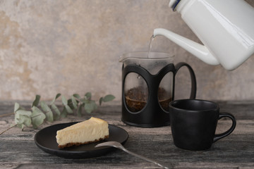 チーズケーキとコーヒー