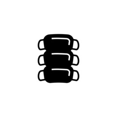 Ribs vector icon in black solid flat design icon isolated on white background